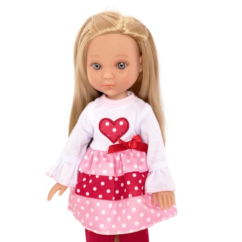 Hearts and Love Outfit Fits 14 Inch to 14.5 Inch Fashion Dolls - Fits Lorelei and Friends Dolls and Evia's World Dolls