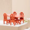Dollhouse Table and Chairs 1 12 Scale Wooden Furniture Model 5pcs Miniature Dining Table Chairs Set for DIY Hobby Mini Dining Room Decoration Accessories
