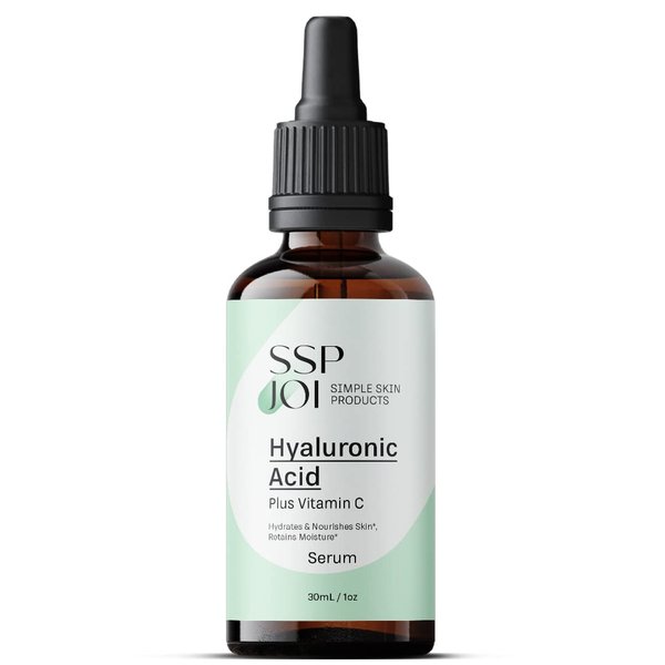 Hyaluronic Acid Anti-Aging Serum with Vitamin C & A - Aloe Vera, Green Tea Leaf & Chamomile Flower Extract - Visibly Plumps and Hydrates Skin, Retains Moisture, Brightening Serum for Dark Spots, Fine Lines and Wrinkles - 1 fl oz