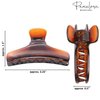 Parcelona French Flat Salon Style Medium 3 1/4 Inch Covered Spring Tortoise Jaw Hair Claw Clip Clutcher Clamp Clasp