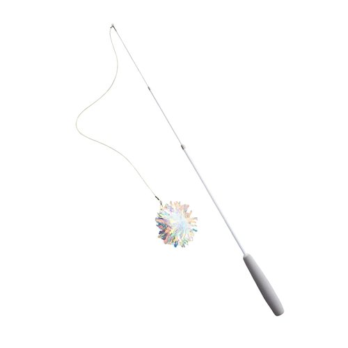 QWINEE 1pc Dragonfly Cat Teaser Wand Toys Interactive Cat Toy for Indoor Cats Kitty Kitten White One Size