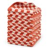 Super Soft Wash Cloths(Orange Checkered), 12 Pack Washcloths Facecloth, Cotton Face Towels Set for Body Showering 13x13 Inches, Gifts