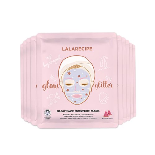 LALARECIPE Hydrating Hydrogel Face Masks | Day and Night Moisturizer for Face Sheet Masks w/Watermelon Extract & Hyaluronic Acid | Korean Face Mask Beauty Facial Skin Care Products (Pack of 10)