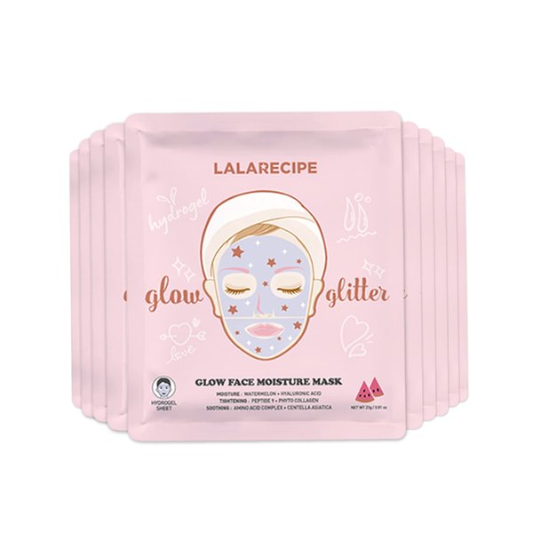 LALARECIPE Hydrating Hydrogel Face Masks | Day and Night Moisturizer for Face Sheet Masks w/Watermelon Extract & Hyaluronic Acid | Korean Face Mask Beauty Facial Skin Care Products (Pack of 10)