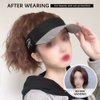 WAYUTO Ponytail Wig Baseball Cap with Hair Adjustable Houndstooth Hat with Synthetic Curly Wig Attached 13.8Inch Long Wavy Hair for Women Daily Party Use