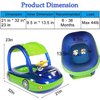 iGeeKid Inflatable Baby Pool Float with Canopy, Safty Seat for Infant Baby Swim Float Rings Car Shaped Swimming Pool Floaties for Baby Toddler Age of 6-36 Months (Blue)