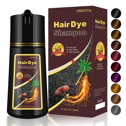 Fedulili Instant Dark Wine Red Hair Dye Shampoo 3 In 1,100% Gray Hair Coverage Root Touch Up 4 Weeks,Hair Color Shampoo For Color Treated Hair,Hair Colors 16.9 Fl Oz,At-Home Hair Dye