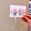 2 Pack of Purple Cherry Blossoms Asian Cute Hair Accessories for Girls Sparkling Crystal Stone Braided Hair Clips for Women Unique Hanfu Decorative Floral Hair Clips Chinese Hair Accessories