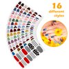 224 Pieces 16 Sheets Full Nail Wraps Nail Polish Stripes Nail Design Polish Stickers Self-Adhesive Nail Design Decals with Nail File Manicure Kit for Women Girls DIY Nail Design (Fresh Floral Series)