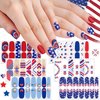 SILPECWEE 6 Sheets 4th of July Nail Wraps for Women Independence Day Nail Polish Stickers Patriotic American Self Adhesive Nail Polish Strips Gel Nail Strips Manicure Design with Nail File