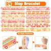 Cherisnowy 48 PCS Groovy Party Favors 24PCS Tattoos Stickers 24PCS Slap Bracelets Wristbands Perfect for Themed Birthday Baby Showers or Classroom Rewards Ideal Decor and Gifts for Girls and Boys