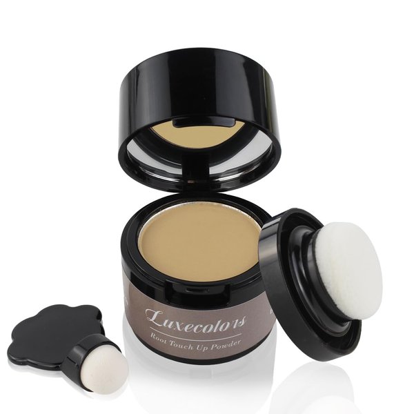 Luxecolors Root Touch Up Powder Hairline Powder for Thinning Hair Concealer Gray Coverage, Eyebrows Powder Bald Spot Root Cover Up for Women (Medium Blonde)