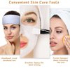 4 Pcs Spa Facial Headband Makeup Head Wrap Adjustable Towel with 30 Pcs Compressed Facial Sponges, 4 Pcs Facial Mask Fan Brushes for Facial Esthetician Supplies (Yellow, White, Orange)