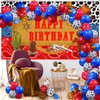 54Pcs Western Cowboy Birthday Party Decorations, Cowboy Happy Birthday Banner Backdrop Wild Western Cowboy Theme Balloons Arch Bandana Balloons Cowboy Birthday Party Supplies for Boys Girls Men Women