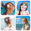 Amabro 6PCS Starfish Hair Clips, Sea Star Hair Barrettes Starfish Hair Accessories Seashell Headpiece Hair Claw Glitter Hair Alligator Clip Sequins Hairpins for Women Girls Bride