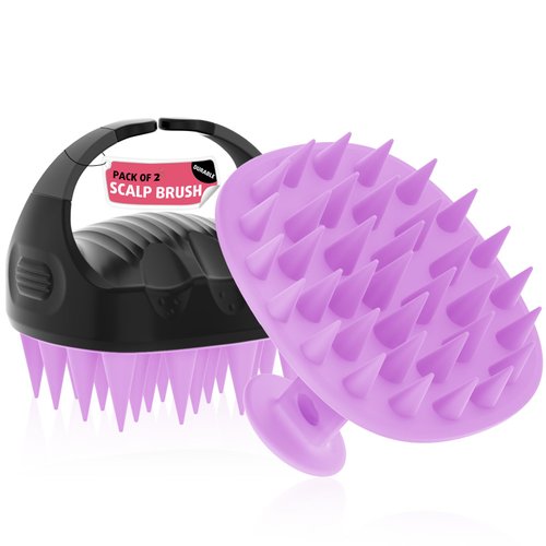 Cbiumpro Scalp Massager Shampoo Brush, Ultra Soft Silicone Scalp Scrubber, Scalp Brush for Dandruff Removal, Scalp Massager Hair Growth, Scalp Exfoliator 100% Fit for All Hair Types - Pack of 2