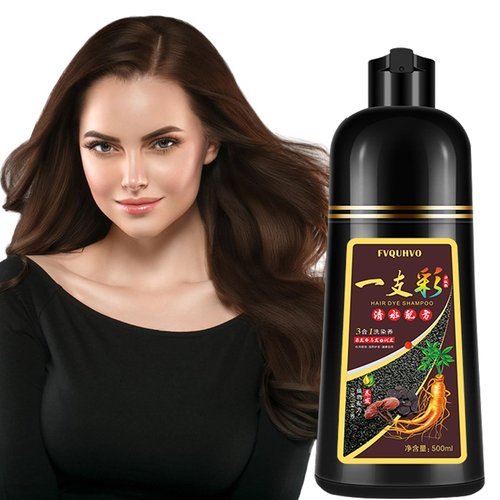 Hair Dye Shampoo 3 in 1 for Gray Hair, Instant Hair Color Shampoo for Women & Men, Semi-Permanent Brown Hair Dye, Natural Plant Shampoo Hair Dye, Champu Para Canas 500ML - Easy to Use (Coffee)