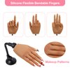 Nail Practice Hand for Acrylic Nails with 500 Pcs Nails, Silicone Fake Hands to Practice Fake Nails Mannequin Hand for Nails Practice and Nail Art Single Right Hand Brown