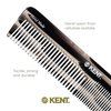 Kent 16TG Hair Dressing Table Comb Double Tooth, Graphite Fine/Wide Tooth Dresser Comb For Hair, Beard and Mustache, Coarse/Fine Hair Styling Grooming Comb for Men Women and Kids. Made in England