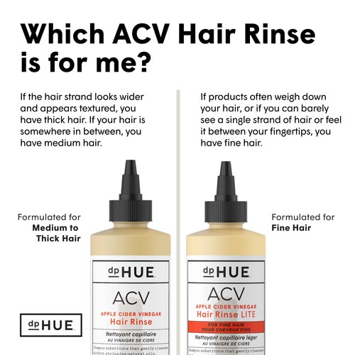 dpHUE Apple Cider Vinegar Hair Rinse - 8.5 oz, Pack of 2 - Shampoo Alternative & Scalp Cleanser - Removes Buildup & Protects Natural Hair Oils