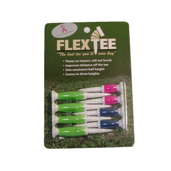 Flex Tee - Florescent Colors - 8 Pack Golf Tees - 3 Different Heights