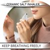 NATURAL SOLUTION Ceramic Salt Inhaler with 2 Himalayan Pink Salt Refills, Cleans The Respiratory System, Relief Breathing Congestion, Inhaler for Asthma White 1 Count
