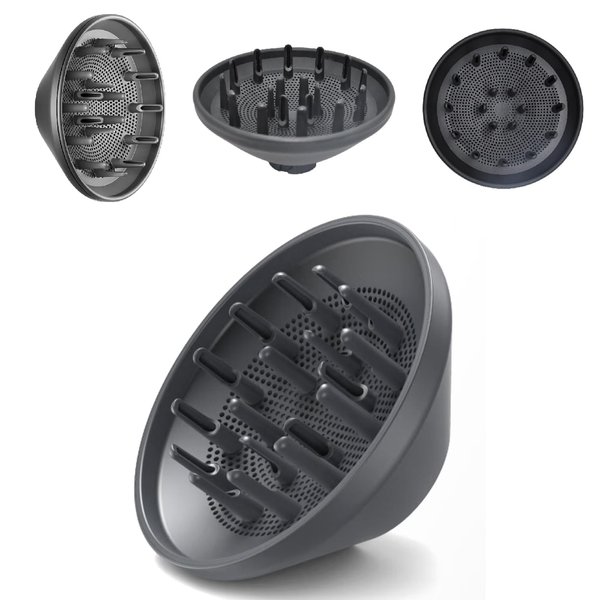 SEICHYGO 360° Rotating Diffuser Attachment Compatible with Shark FlexStyle Hair Dryers Styling Tool, Hair Smoothing Dryer Magnetic Blower Accessories, Black