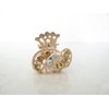 small mini gold metal crystal hair claw clip (Primary color: Blue)