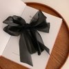 2 Pcs Chiffon Banana Hair Clips Big Bow Hair Claw Clips No Slip Hair Barrette Clips Ponytail Holder Hair Accessories for Women Ladies Girls (Black and Beige)