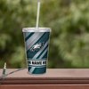 Rico Industries NFL Football Philadelphia Eagles 16oz Personalized Tumbler W/Straw - Team Colored Travel Tumbler - Keeps Drinks Cold or Hot- Reusable Straw Included