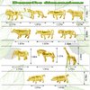Doryfew 24Pcs Gold Safari Animals Figurines, Plastic Zoo Animal Figures with Horse, Lion, Elephant, Giraffe for Jungle Animal Themed Birthday Party, Shower Decor…