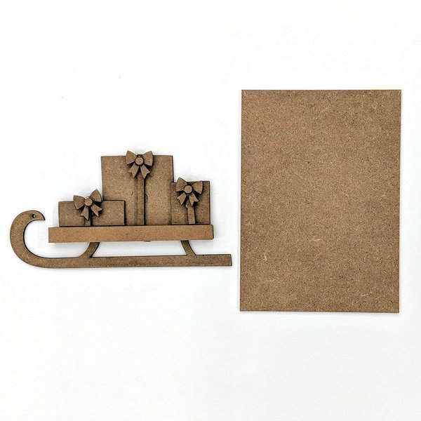 Foundations Décor, Welcome Sign Self Adhesive Magnets, DIY Home Decorations, Craft Kit - Sled with Presents