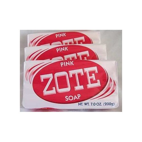 Zote Laundry Soap Bar - Stain Remover - Catfish Bait - Pink 3 Bars-7 Oz (200g) Each