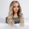 HAIRCUBE Long Ombre Blonde Lace Front Wigs for Women,Natural Wavy Middle Parting Synthetic Wigs Lace Wigs…