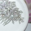 Wedding Bride Hair Comb Crystal Rhinestone Headpiece Pearl Bridal Hairpieces Sparkly Flower Bridesmaid Hair Combs Side Combs Hair Accessories for Women (Silver)