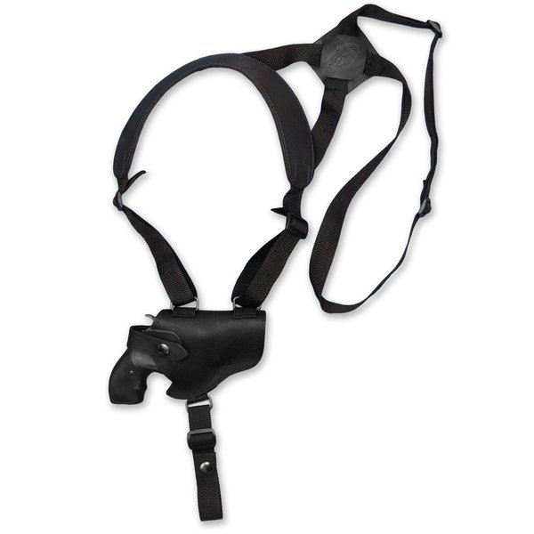 Barsony Black Leather Cross Harness Shoulder Holster for 2-3" or Snub Nose Revolvers (Kimber K6S, Right)