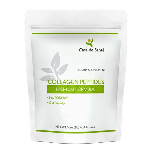 Casa de Sante Low FODMAP Certified, Elemental Diet Grassfed Pastured Collagen Peptides for IBS & SIBO, Keto, Paleo Gut Friendly Gluten Lactose Soy Sugar & Grain Free, No Carb, All Natural, Non GMO