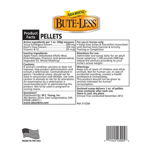 Bute-Less Comfort & Recovery Supplement Pellets, Healthy Inflammatory Response, 2 lb / 32 Day Supply