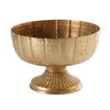 Accent Decor Distressed Gold Metal Compote Bowl | Gold Compote Vase l Lita Metal Vase l Indoor and Outdoor Compote for Any Event
