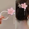 Flower Ponytail Hair Claws Clip French Style Hair Accessories Non Slip Jaw Banana Hair Clip for Women Girls Hair Barrette 2PCS