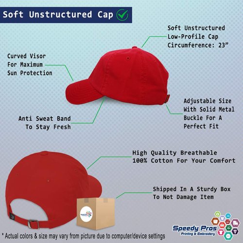 Speedy Pros Soft Baseball Cap Pi Number 3.14 Embroidery Symbols Symbol Twill Cotton Dad Hats for Men & Women Red Design Only