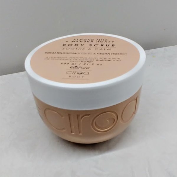 Ciroa, BODY SCRUB, ALMOND MILK & MANUKA HONEY, 21.2oz, Soothe & Calm, Dermatologically Tested & Vegan Friendly (600gr)