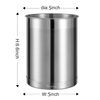 KSENDALO Stainless Steel Utensil Holder - 6.6inch Tall Kitchen Utensil Organizer with Weighted Base - Brushed Finish Metal Canister for Silverware Utensil Storage, 5inch Wide Utensil Rack, Silver