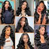 Lace Front Wigs Human Hair: 13x4 Body Wave Lace Frontal Wigs Human Hair for Women 200% Density HD Transparent 24 Inch Glueless Virgin Human Lace Front Wigs Pre Plucked with Baby Hair Natural Black