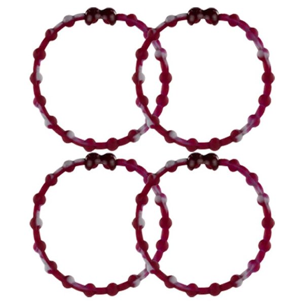 Marble Maroon PRO Hair Ties: Easy Release Adjustable for Every Hair Type PACK OF 4