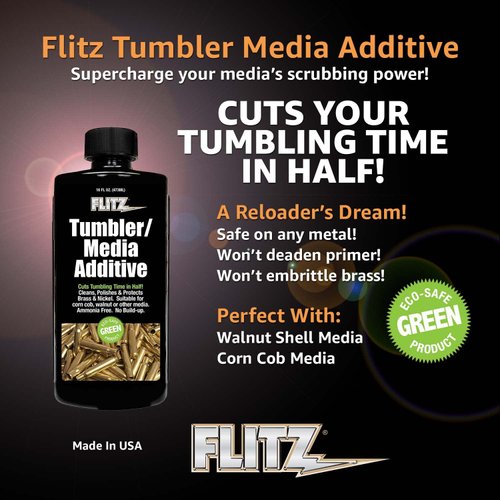 Flitz Metal Tumbler Media Additive, Cut Your Tumbling Time in Half, Non-Ammonia Based Formula Works Great on All Metals, 7.6 oz. Bottle