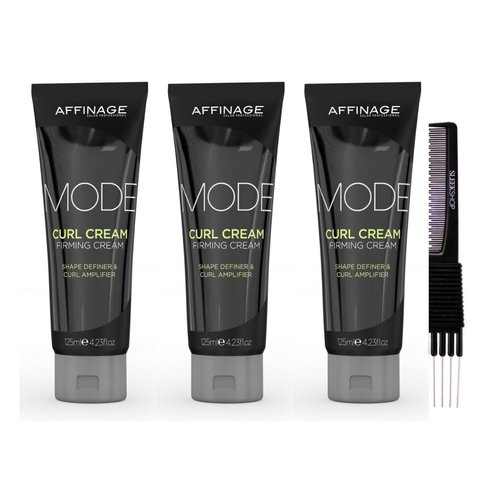 yper Affinage Curl Cream Firming Cream (4.23 oz) with Teasing Comb Pack 3