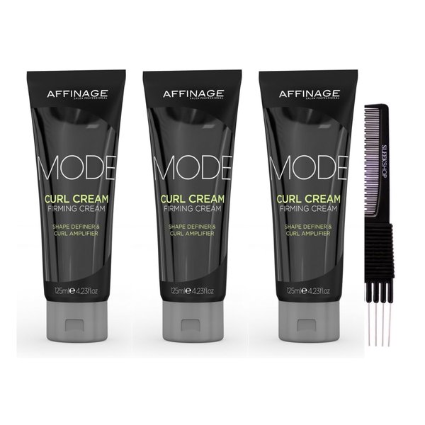 yper Affinage Curl Cream Firming Cream (4.23 oz) with Teasing Comb Pack 3