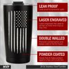 Military Gift Shop 20oz American Flag Tumbler, Double-Walled Insulated Steel USA Coffee Mug with Lid | American Flag Gifts | Disabled USMC Veteran Owned SMALL Business
