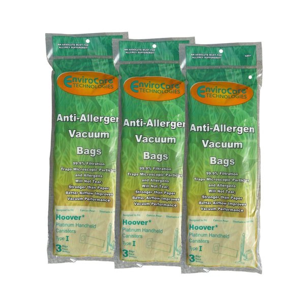 EnviroCare Replacement Allergen Vacuum Cleaner Dust Bags made to fit Hoover Type I Canisters 9 Pack